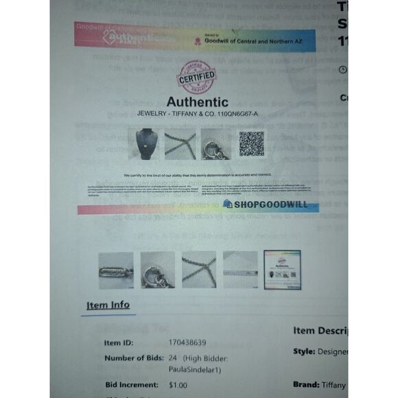 Rare & Fabulous Tiffany & Co 1837 Collection Floating Round Concave Necklace COA - Picture 8 of 8